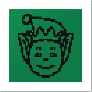 Christmas elf pixel art Posters and Art